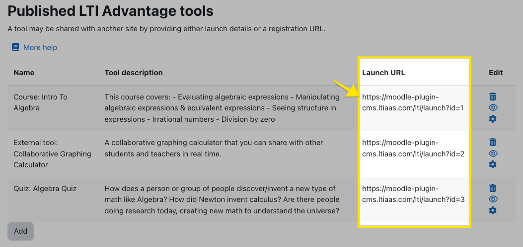 LTIAAS Moodle plugin deep-linking content selection screen