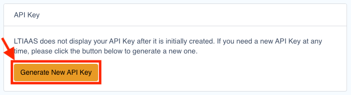 Generate New API Key button